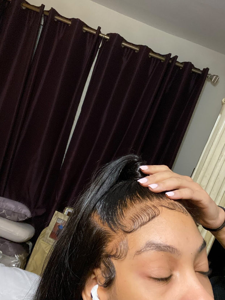 1B Straight Frontal Wig