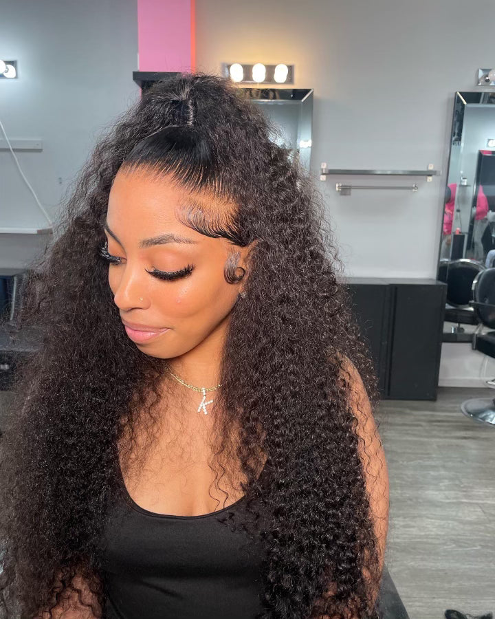 1B Curly Frontal Wig