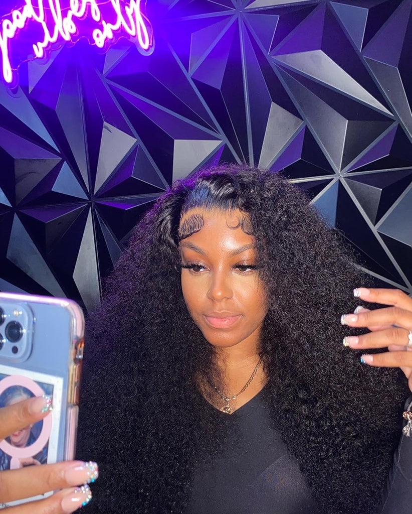 1B Curly Frontal Wig