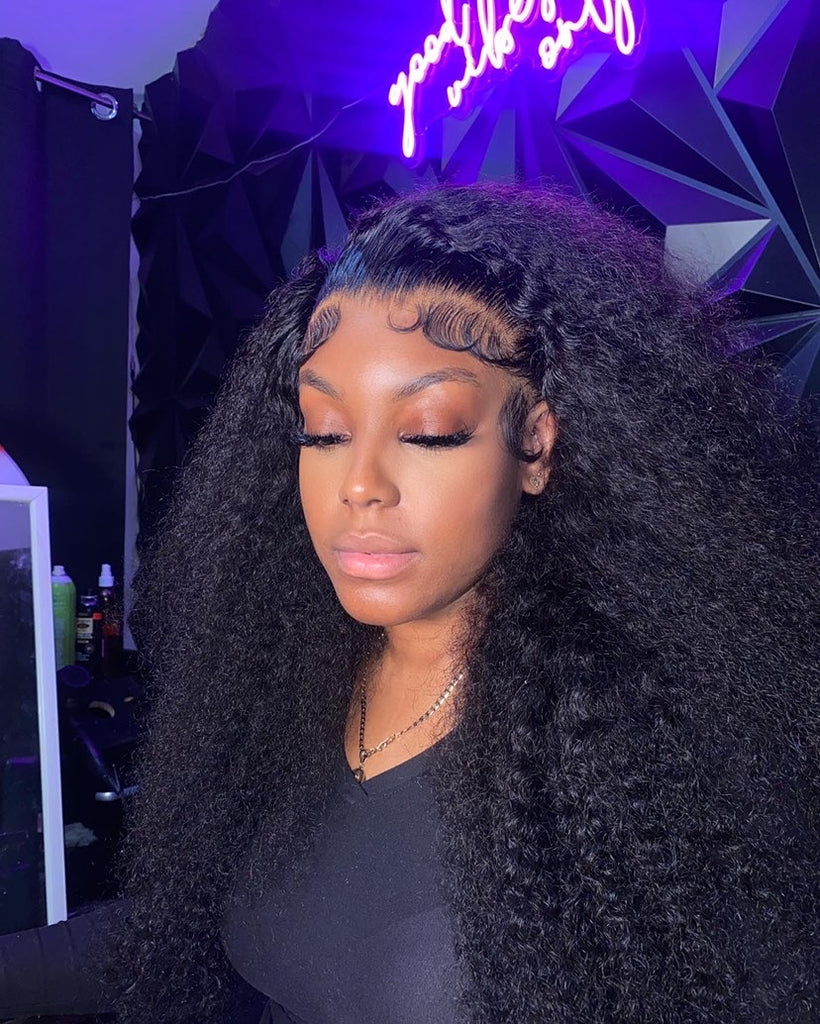 1B Curly Frontal Wig