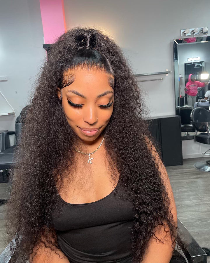 1B Curly Frontal Wig